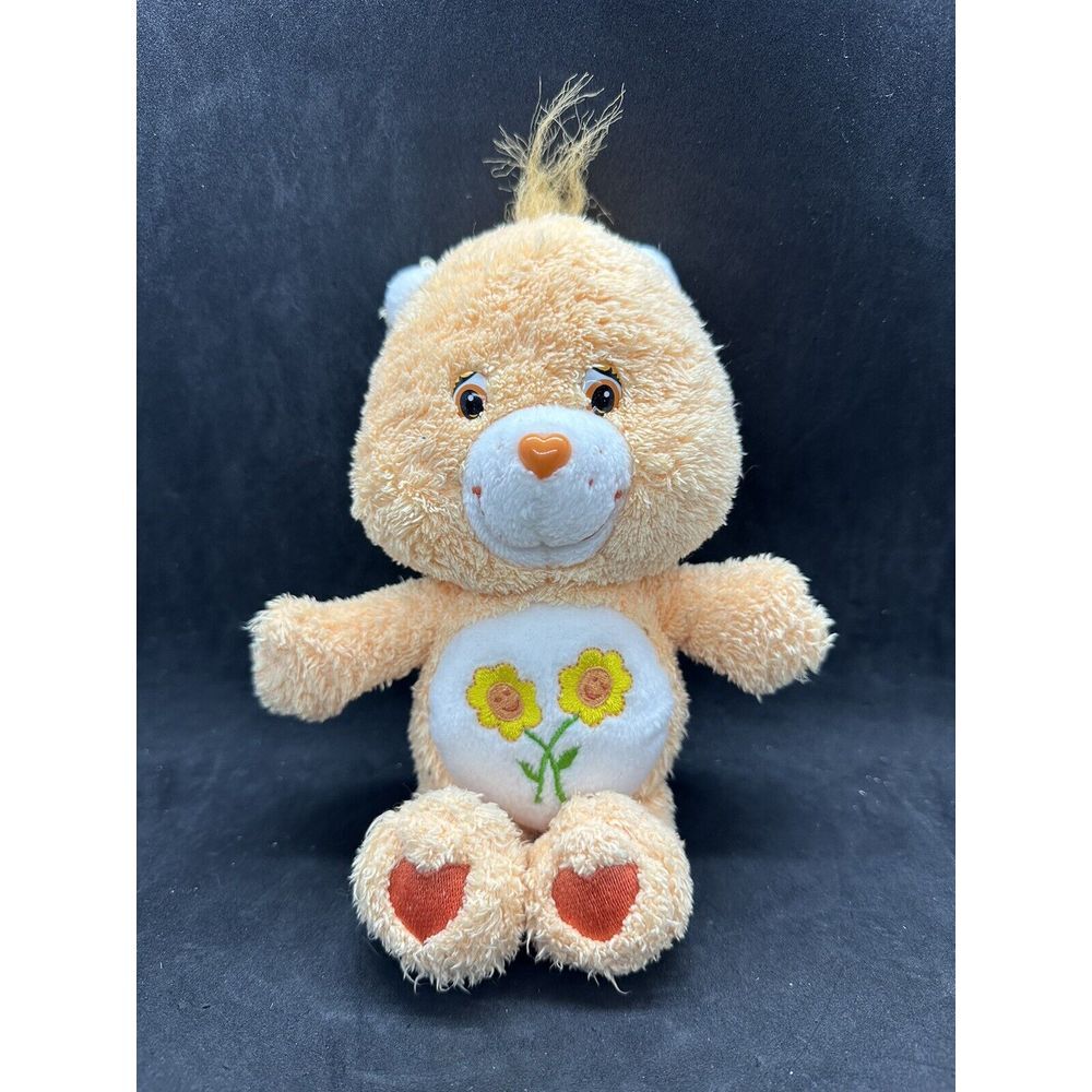 Care Bears Friend Bear Peach 2004 Rare Retired Stuffed Plush 8 inch cutie